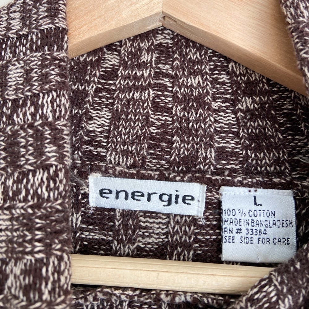 Energie Women's Brown Marled Ribbed Turtleneck Sweater - Picture 4 of 5